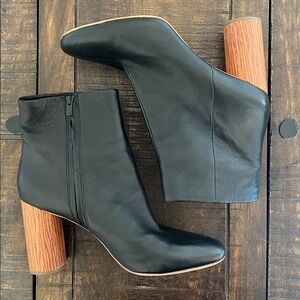 Loeffler Randall Leather Boot Booties Black Tan Women's 10‎ EUC